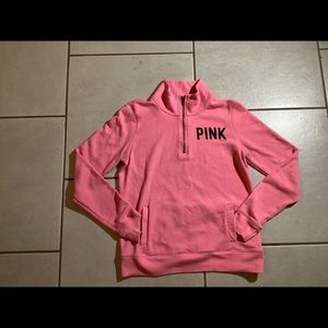Victoria Secret PINK quarter zip jacket with front pockets.